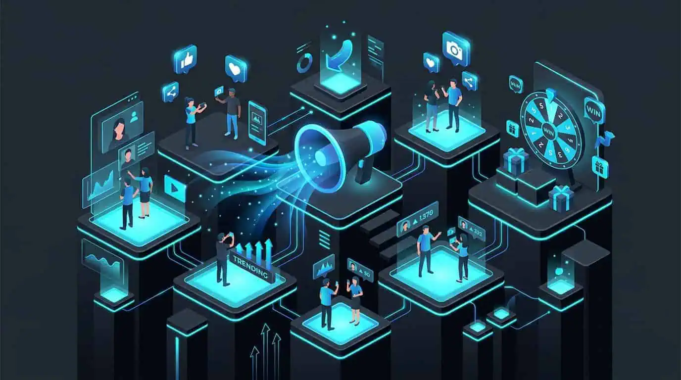 Viral Campaigns Platform Interface Illustration